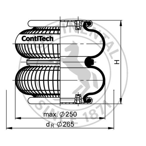 Сильфонный цилиндр (двухсекционный пневмобаллон) ContiTech FD 200-19CI
