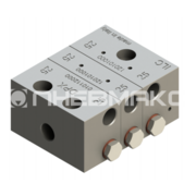 2.1N.07-C105 - Распределитель последовательной смазки (серия DPX), 105 мм³/цикл, 7 секции (14 выходов), вход G1/8, выходы M10x1