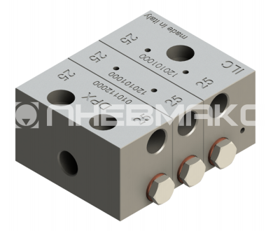 2.1N.08-C045 - Распределитель последовательной смазки (серия DPX), 45 мм³/цикл, 8 секции (16 выходов), вход G1/8, выходы M10x1