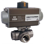 Кран шаровой Camozzi с пневмопроводом S3WAYT316-PPM032 тип T