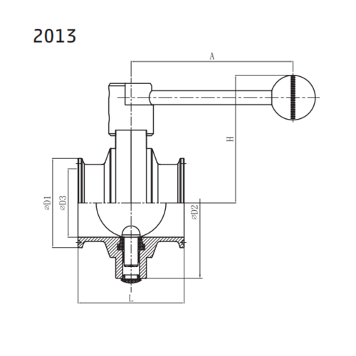 Пищевой дисковый затвор Camozzi CIBW-2013-65E-LS