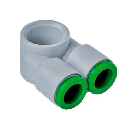 Цанговый фитинг Pneumax арт. T13B1038 (Серьга под пустотелый болт, сдвоенная)