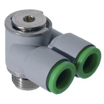 Цанговый фитинг Pneumax арт. T15B1038 (Угловой, со сдвоенной серьгой)