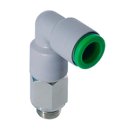 Кликните для увеличения изображения Цанговый фитинг Pneumax арт. T22L0818 (Угловой, резьбовой, удлиненный)