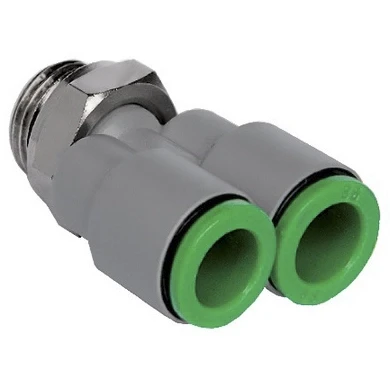 Кликните для увеличения изображения Цанговый фитинг Pneumax арт. T23G0838 (Y-образный тройник, резьбовой)