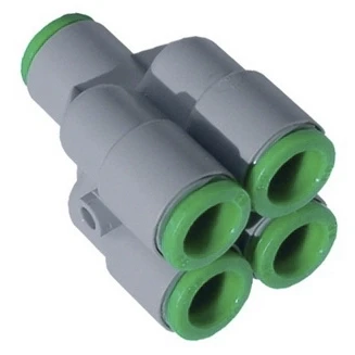 Кликните для увеличения изображения Цанговый фитинг Pneumax арт. T240406 (Y-образный коллектор, преходной)
