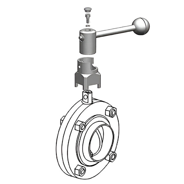 Пищевой дисковый затвор Camozzi QIBW-2010-100S-304-LS