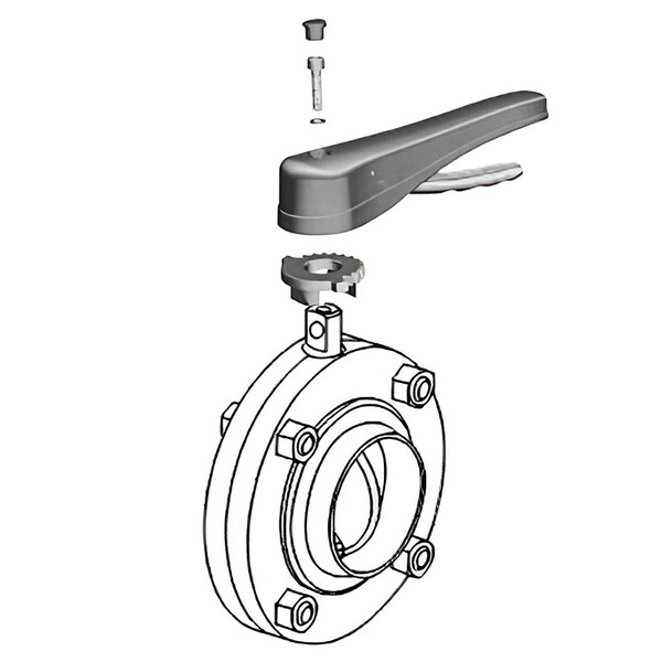 Кликните для увеличения изображения Пищевой дисковый затвор Camozzi QIBW-2010-25E-316L-SL