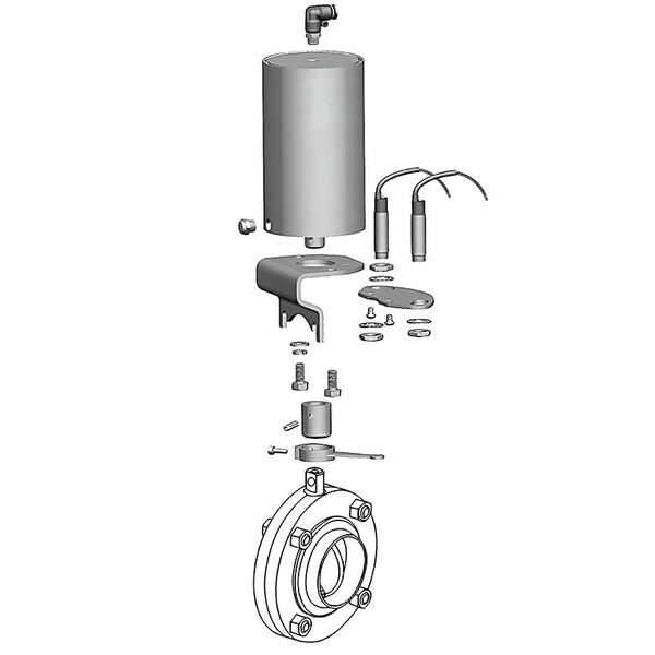 Кликните для увеличения изображения Пищевой дисковый затвор Camozzi QIBW-2010-80E-304-QS