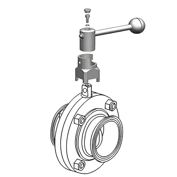 Пищевой дисковый затвор Camozzi QIBW-2013-15E-304-LS