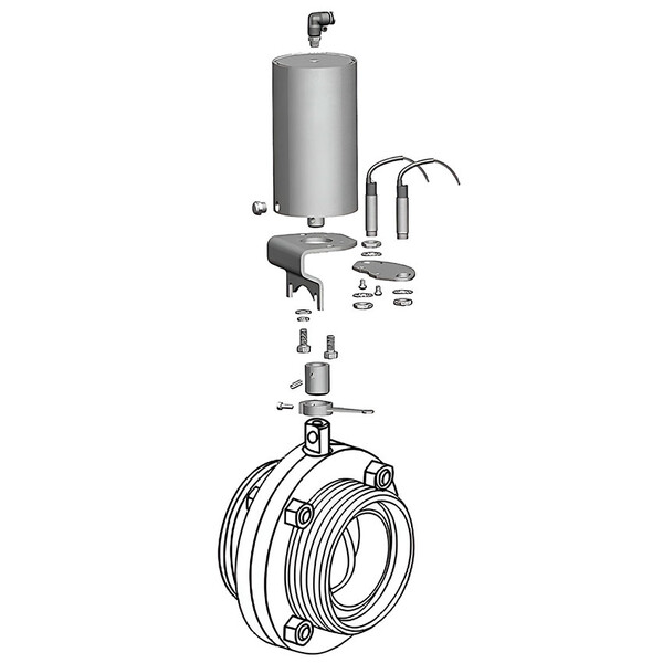 Кликните для увеличения изображения Пищевой дисковый затвор Camozzi QIBW-2016-32F-304-QS-CB