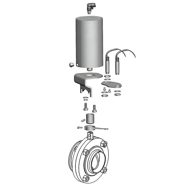 Пищевой дисковый затвор Camozzi QIBW-2106-80S-304-QS