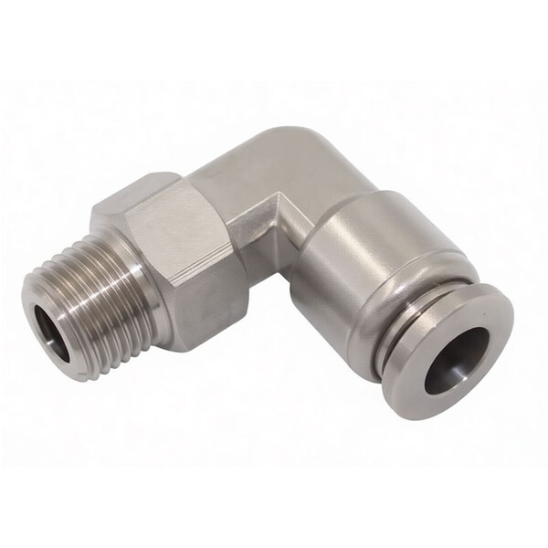 Угловой фитинг с резьбой Indutech арт. KQG2L10-02-XKV01